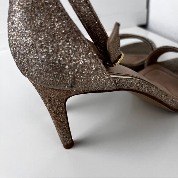 Kelly & Katie Kirstie gold glitter open toe stiletto size 6.5 - Picture 6 of 11
